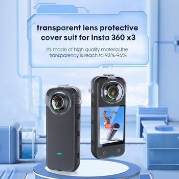 Калъф с протектор за обектив за Insta 360 One X3 Прозрачен предпазител за обектива Протекторно покритие за Insta 360 One X3 Action Camera Accesso L1O1