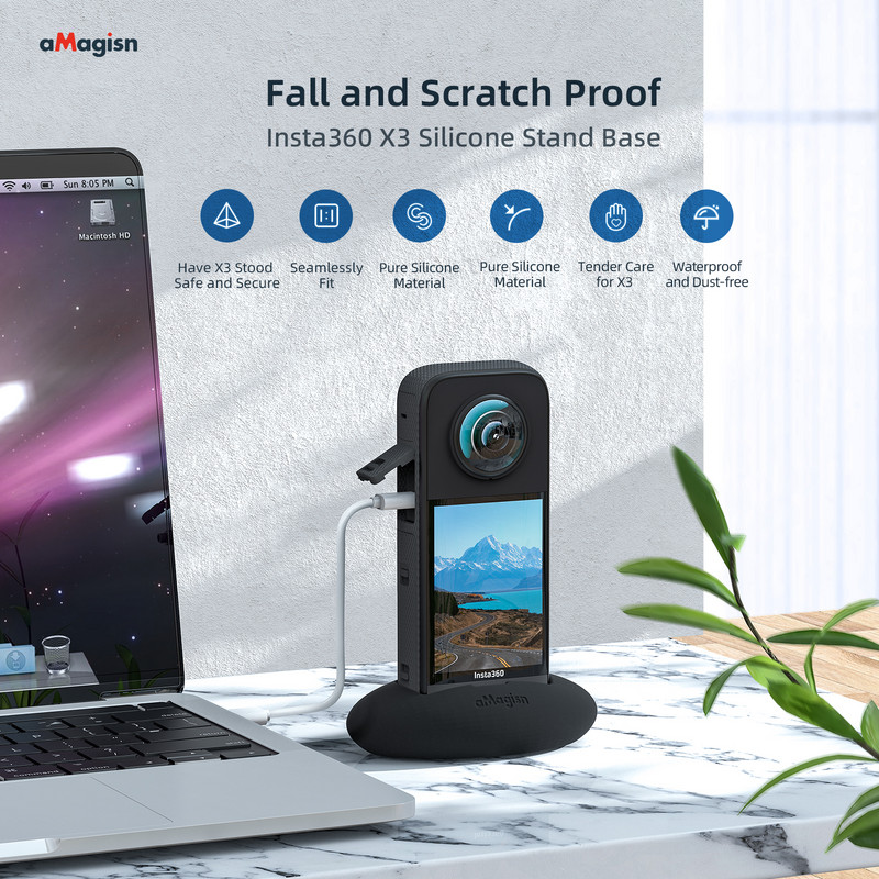 Insta360 X3 σιλικόνης βάσης βάσης για πτώση και γρατσουνιές, μη γνήσιο αξεσουάρ