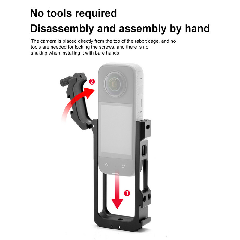 Priključak za proširenje kamere Zaštitna školjka Aluminijska legura Video Metalni kavez za zečeve Zaštitni okvir Magnetski bajonet za Insta360 X3