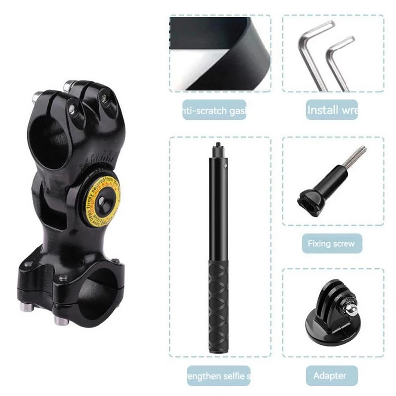 Fhx-33A Insta360 X3 Motocikla kronšteins Gopro Hero 11 Mini kameras velosipēda stūres stieņa uzraudzībai Fiksēts statīvs priekš Insta360