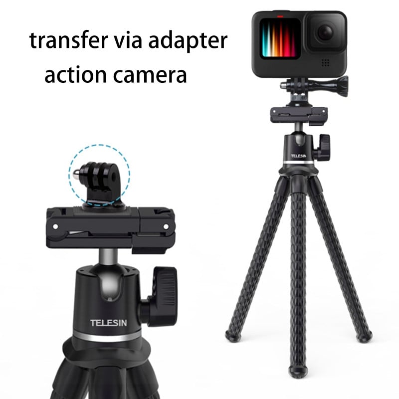 A0KB Mini fleksibilni tronožac s nevidljivim držačem za telefon s nosačem za hladno držanje 1/4" vijak za mikrofon LED video svjetlo