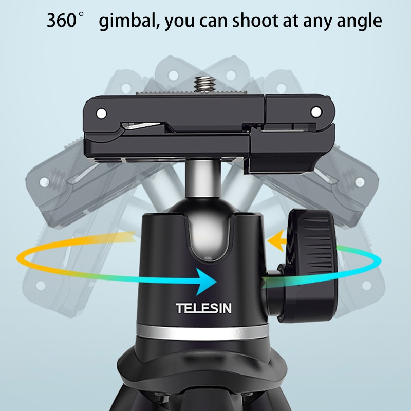 A0KB Mini fleksibilni tronožac s nevidljivim držačem za telefon s nosačem za hladno držanje 1/4" vijak za mikrofon LED video svjetlo