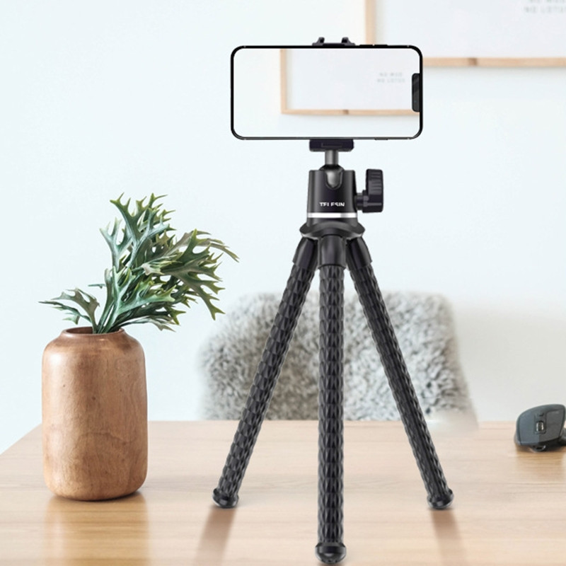 A0KB Mini fleksibilni tronožac s nevidljivim držačem za telefon s nosačem za hladno držanje 1/4" vijak za mikrofon LED video svjetlo