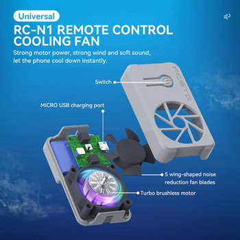 Вентилатор за охлаждане на дрон Сив Висококачествен вентилатор за охлаждане с кабел за зареждане за Mavic 3/MINI 3 Pro