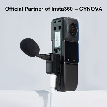 Аудио адаптер за зареждане Type-C и 3,5 мм порт Микрофон Конектор за кабел за зареждане Не е водоустойчив Аксесоари за Insta360 ONE RS