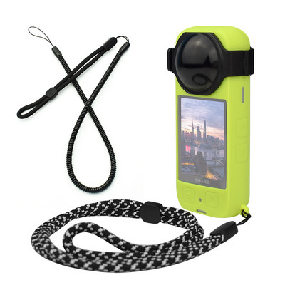 Insta360 X3 Silikonska zaštitna torbica Poklopac za leće Anti-lost Traka za zapešće Uzica Uže Neoriginalni dodaci