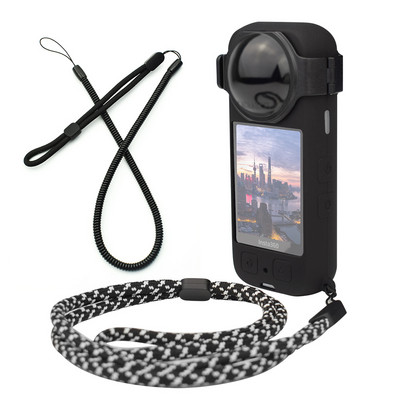 Insta360 X3 Silikonska zaštitna torbica Poklopac za leće Anti-lost Traka za zapešće Uzica Uže Neoriginalni dodaci