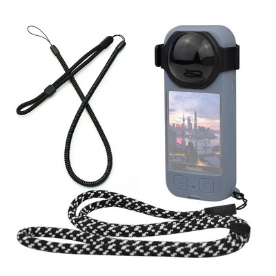 Insta360 X3 Silikonska zaštitna torbica Poklopac za leće Anti-lost Traka za zapešće Uzica Uže Neoriginalni dodaci
