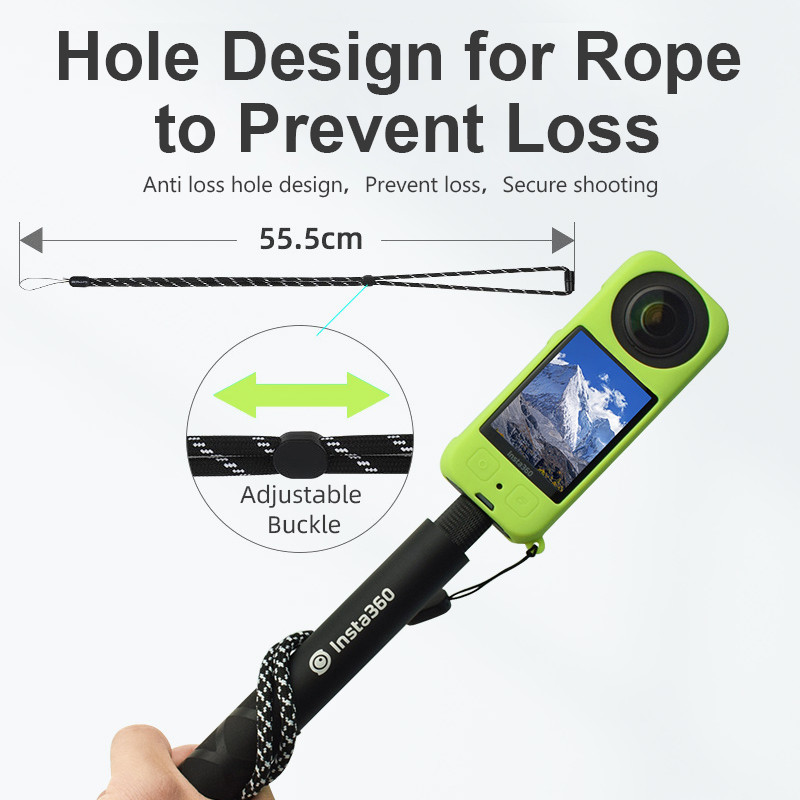 Insta360 X3 Silikonska zaštitna torbica Poklopac za leće Anti-lost Traka za zapešće Uzica Uže Neoriginalni dodaci