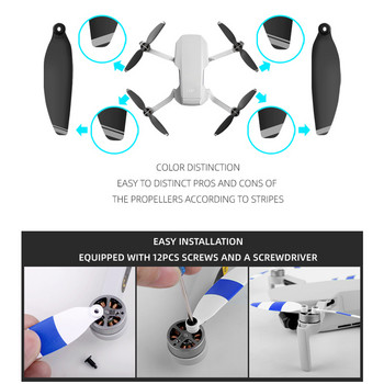 8 бр. Пропелери Бързо освобождаващи се подпори Острие Нискошумна подмяна на витло за DJI Mavic Mini SE / Mini 2 Аксесоари за резервни части