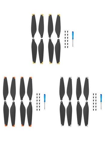 2 чифта нискошумни витла Подпори Комплект остриета Устойчиви на огъване вентилатори с крила на дронове за DJI Mini 3 /Mini 3 Pro Аксесоари