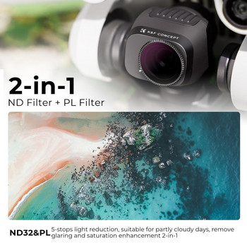 K&F Concept ND32/PL филтър за обектив за DJI Drone Mini 3 Pro Филтър 2 в 1 с неутрална плътност и поляризиращ ефект с 28 многослойни покрития