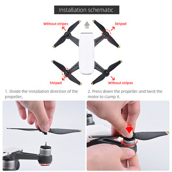 16PCS Витла с нисък шум за DJI Spark 4732S Drone Quick Release Сгъваеми резервни аксесоари за дронове Резервни части