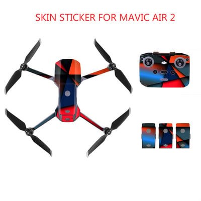 Autocolante din PVC pentru DJI Mavic Air 2 Decal pentru dronă Autocolant pentru piele Corpul dronei + telecomandă + 3 capac de film de protecție pentru baterie