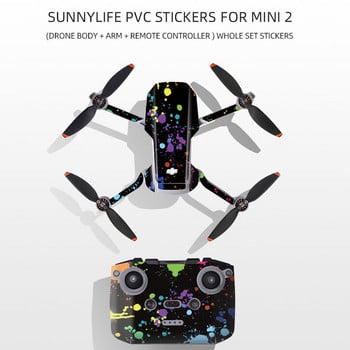 Για Dji Mavic Mini 2 αυτοκόλλητο αδιάβροχο σετ αυτοκόλλητων PVC Drone Body Arm Remote Control Protective Skin Mavic MINI 2 Accessories