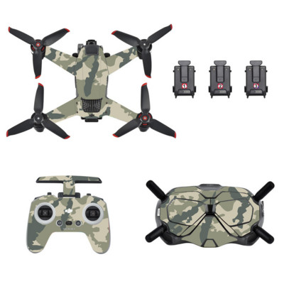 DJI FPV Combo dronas / nuotolinio valdymo pultas / akiniai PVC lipdukai apsauginė plėvelė, įbrėžimams atspari lipdukai, oda, skirta DJI FPV drono priedams