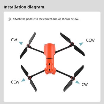 2 Pairs Drone Propellers Αξεσουάρ Blade Drone γρήγορης αποδέσμευσης Συμβατά με Autel Evo Ii/evo Ii Pro Drone