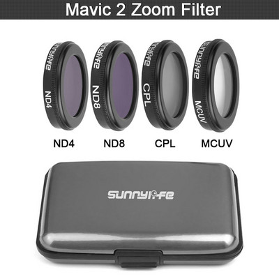 sunnylife DJI Mavic 2 Zoom Set de filtre pentru obiectivele camerei MCUV/ CPL/ ND4/ND8 pentru accesorii pentru dronă DJI Mavic 2 Zoom
