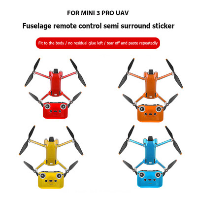 Drone Body Remote Controller Skin Half Surround Fluorescent Stickers Kits for DJI Mini 3 Pro Drone Accessories