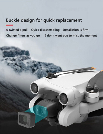 Φίλτρο ευρυγώνιου φακού 18 mm 110 μοιρών Αύξηση εύρους λήψης Εξωτερικός φακός για αξεσουάρ κάμερας DJI Mini 3 Pro Drone
