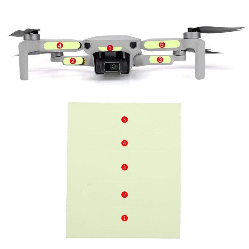 2 komada svjetleće PVC naljepnice Lagane fluorescentne naljepnice za Mavic Mini 3 Pro Naljepnice Ruka Svjetlo Post Dodaci