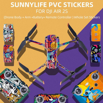 Sunnylife PVC Αυτοκόλλητα Προστατευτική μεμβράνη Χαλκομανίες με προστασία από τις γρατσουνιές Δέρμα για DJI Air 2S