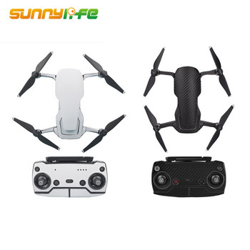 Sunnylife Αδιάβροχα γραφικά αυτοκόλλητα από άνθρακα από άνθρακα με πλήρη σετ Χαλκομανίες δέρματος για σώμα & βραχίονα & μπαταρία & ελεγκτή DJI MAVIC AIR Drone