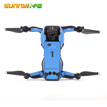 Sunnylife Αδιάβροχα γραφικά αυτοκόλλητα από άνθρακα από άνθρακα με πλήρη σετ Χαλκομανίες δέρματος για σώμα & βραχίονα & μπαταρία & ελεγκτή DJI MAVIC AIR Drone