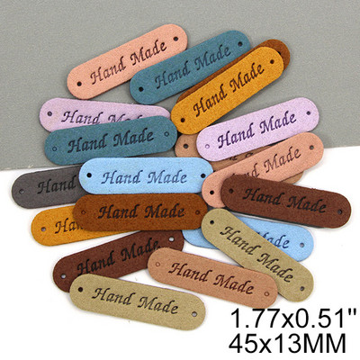 20db Kerek bőr címkék szív fonalgolyók kézzel készített címkék ruhákhoz kevert színek, kézzel készített barkácstáskák varrás ruházati kiegészítők