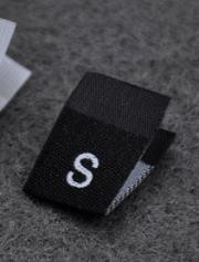 100kom Oznaka s veličinom odjeće Crni tekst Bijela odjeća Odjeća Majica Haljina Oznaka s naljepnicom od tkanine XS SML XL 2XL 3XL 4XL