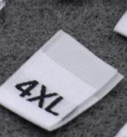 100kom Oznaka s veličinom odjeće Crni tekst Bijela odjeća Odjeća Majica Haljina Oznaka s naljepnicom od tkanine XS SML XL 2XL 3XL 4XL