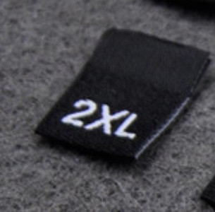 100kom Oznaka s veličinom odjeće Crni tekst Bijela odjeća Odjeća Majica Haljina Oznaka s naljepnicom od tkanine XS SML XL 2XL 3XL 4XL