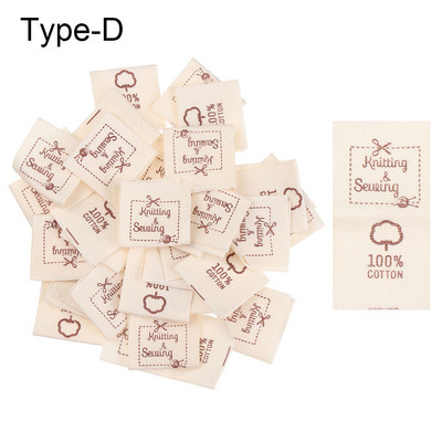 50kom platnenih naljepnica Ručno izrađene naljepnice Preklopne naljepnice s uzorkom ovčjeg srca Ručno izrađene naljepnice za pletene kape Otisnuti pribor za šivanje