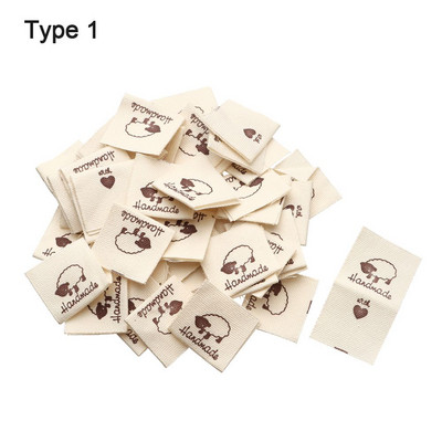 50kom platnenih naljepnica Ručno izrađene naljepnice Preklopne naljepnice s uzorkom ovčjeg srca Ručno izrađene naljepnice za pletene kape Otisnuti pribor za šivanje