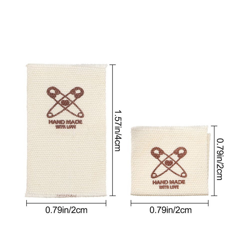 50kom platnenih naljepnica Ručno izrađene naljepnice Preklopne naljepnice s uzorkom ovčjeg srca Ručno izrađene naljepnice za pletene kape Otisnuti pribor za šivanje