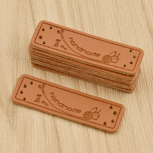 50 vnt Personality Mutli modelio siuvimo rankų darbo PU odos etiketės drabužių maišelio rankdarbiams dekoruoti