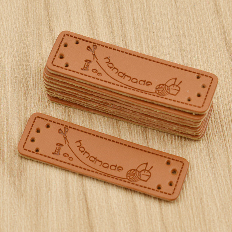 50 vnt Personality Mutli modelio siuvimo rankų darbo PU odos etiketės drabužių maišelio rankdarbiams dekoruoti