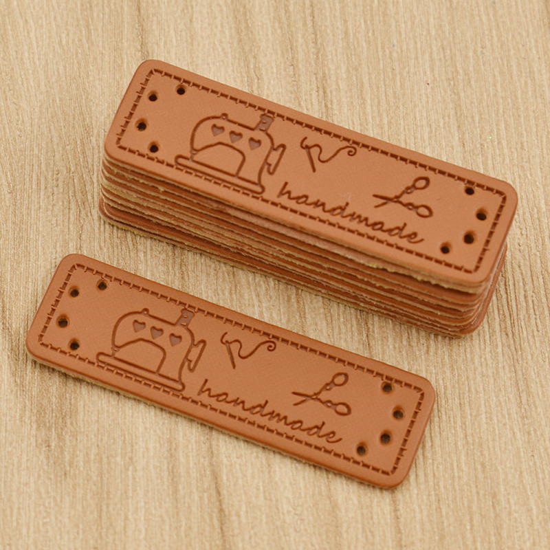 50 vnt Personality Mutli modelio siuvimo rankų darbo PU odos etiketės drabužių maišelio rankdarbiams dekoruoti