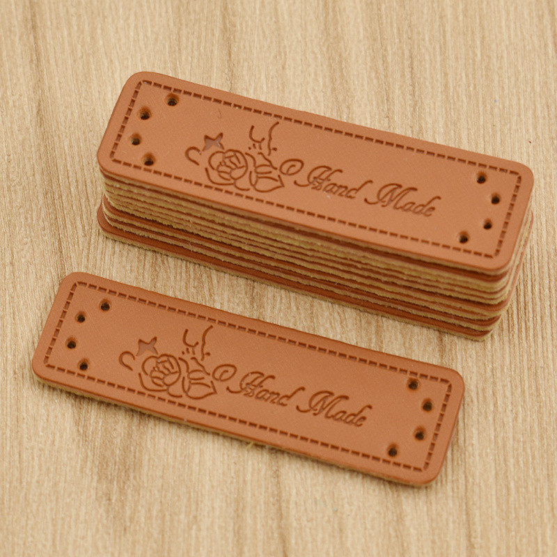 50 vnt Personality Mutli modelio siuvimo rankų darbo PU odos etiketės drabužių maišelio rankdarbiams dekoruoti