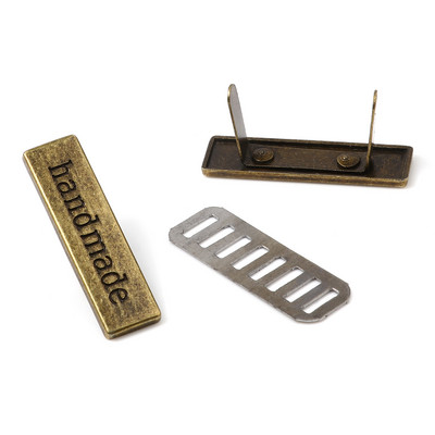 5 rinkiniai Metalinės etiketės Žymos Rankų darbo „Pasidaryk pats“ laiškas drabužiams Džinsai Batai Krepšiai Stačiakampis Rankų darbo spausdinta etiketė Siuvimo etiketės Amatai