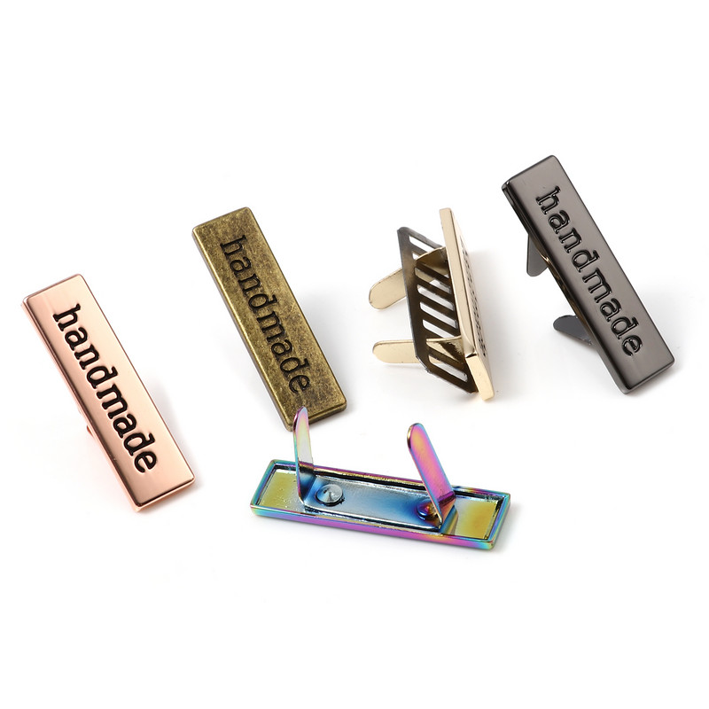 5 rinkiniai Metalinės etiketės Žymos Rankų darbo „Pasidaryk pats“ laiškas drabužiams Džinsai Batai Krepšiai Stačiakampis Rankų darbo spausdinta etiketė Siuvimo etiketės Amatai