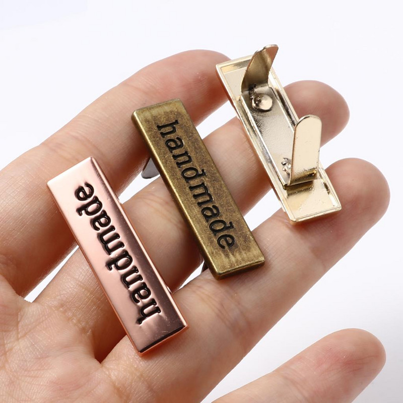 5 rinkiniai Metalinės etiketės Žymos Rankų darbo „Pasidaryk pats“ laiškas drabužiams Džinsai Batai Krepšiai Stačiakampis Rankų darbo spausdinta etiketė Siuvimo etiketės Amatai