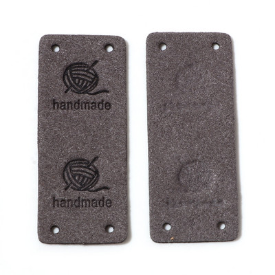 10PCS Pravokutnik "Ručno izrađene" PU kožne etikete Oznake Reljefna oznaka odjevnog predmeta od umjetne antilop kože Šešir Odjeća DIY Dodaci za šivanje 5cm x 2cm