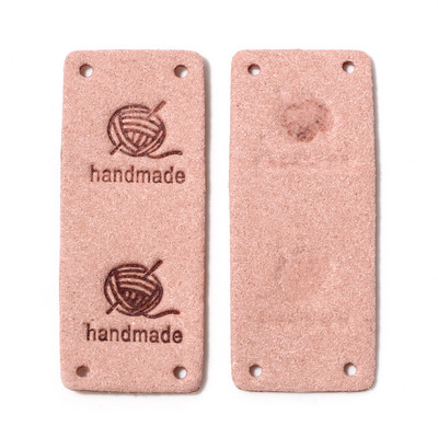 10PCS Pravokutnik "Ručno izrađene" PU kožne etikete Oznake Reljefna oznaka odjevnog predmeta od umjetne antilop kože Šešir Odjeća DIY Dodaci za šivanje 5cm x 2cm