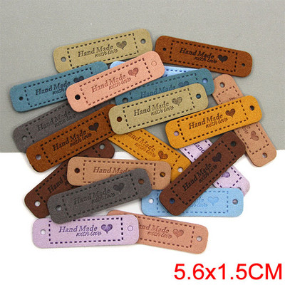 20db Handmadne Bőr Címkék Fonal Golyó Szív Kézzel Készített Szeretettel Címke Varrás Címkék Ruhatáskákhoz Kalapok Kötés Kiegészítők