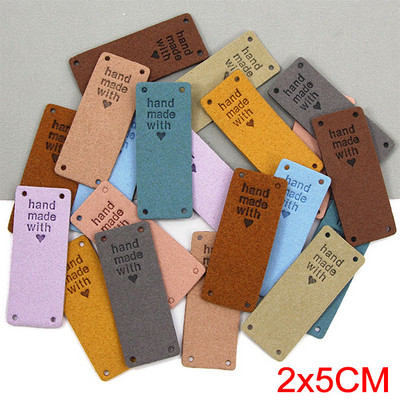 20db Handmadne Bőr Címkék Fonal Golyó Szív Kézzel Készített Szeretettel Címke Varrás Címkék Ruhatáskákhoz Kalapok Kötés Kiegészítők