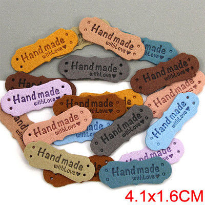 20db Handmadne Bőr Címkék Fonal Golyó Szív Kézzel Készített Szeretettel Címke Varrás Címkék Ruhatáskákhoz Kalapok Kötés Kiegészítők