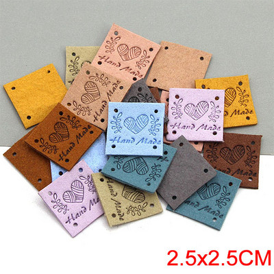 20db Handmadne Bőr Címkék Fonal Golyó Szív Kézzel Készített Szeretettel Címke Varrás Címkék Ruhatáskákhoz Kalapok Kötés Kiegészítők