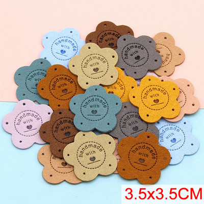 20db Handmadne Bőr Címkék Fonal Golyó Szív Kézzel Készített Szeretettel Címke Varrás Címkék Ruhatáskákhoz Kalapok Kötés Kiegészítők