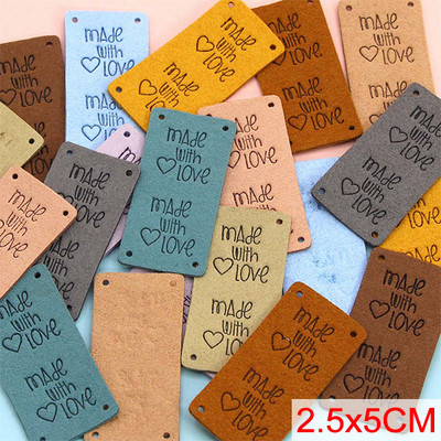 20db Handmadne Bőr Címkék Fonal Golyó Szív Kézzel Készített Szeretettel Címke Varrás Címkék Ruhatáskákhoz Kalapok Kötés Kiegészítők